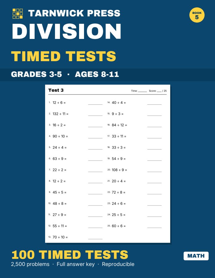 Tarnwick Press | Five-minute timed tests for Grades 2-7